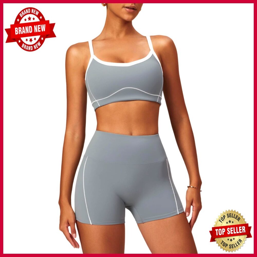 Women's 2-Piece Workout Set Sports Bra Butt Lifting Shorts Activewear